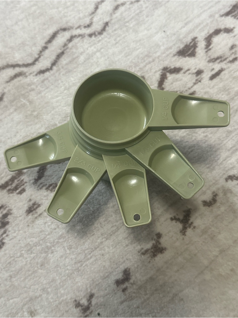 Vintage Tupperware Avocado set of 5 Measuring Cups